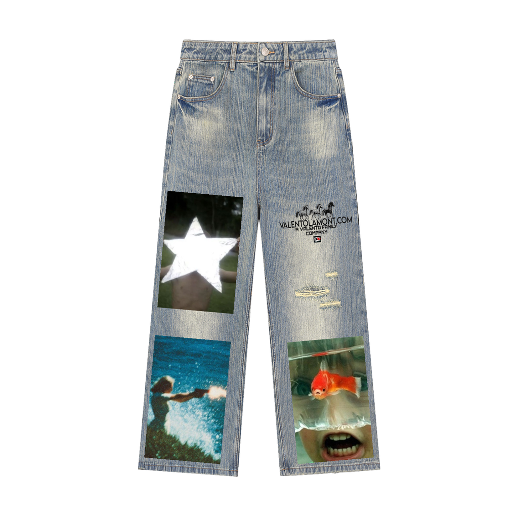 Vintage Wash Distressed Denim Jeans