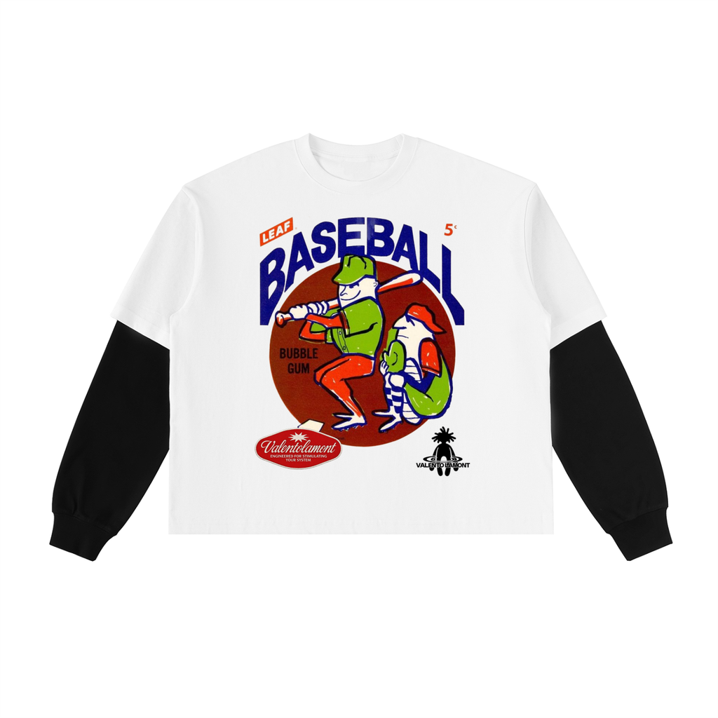 Layered Contrast Sleeve Cotton T-Shirt