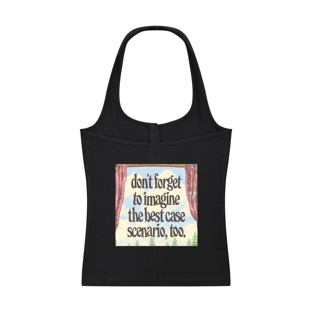 Women's Ribbed Henley Tank Top