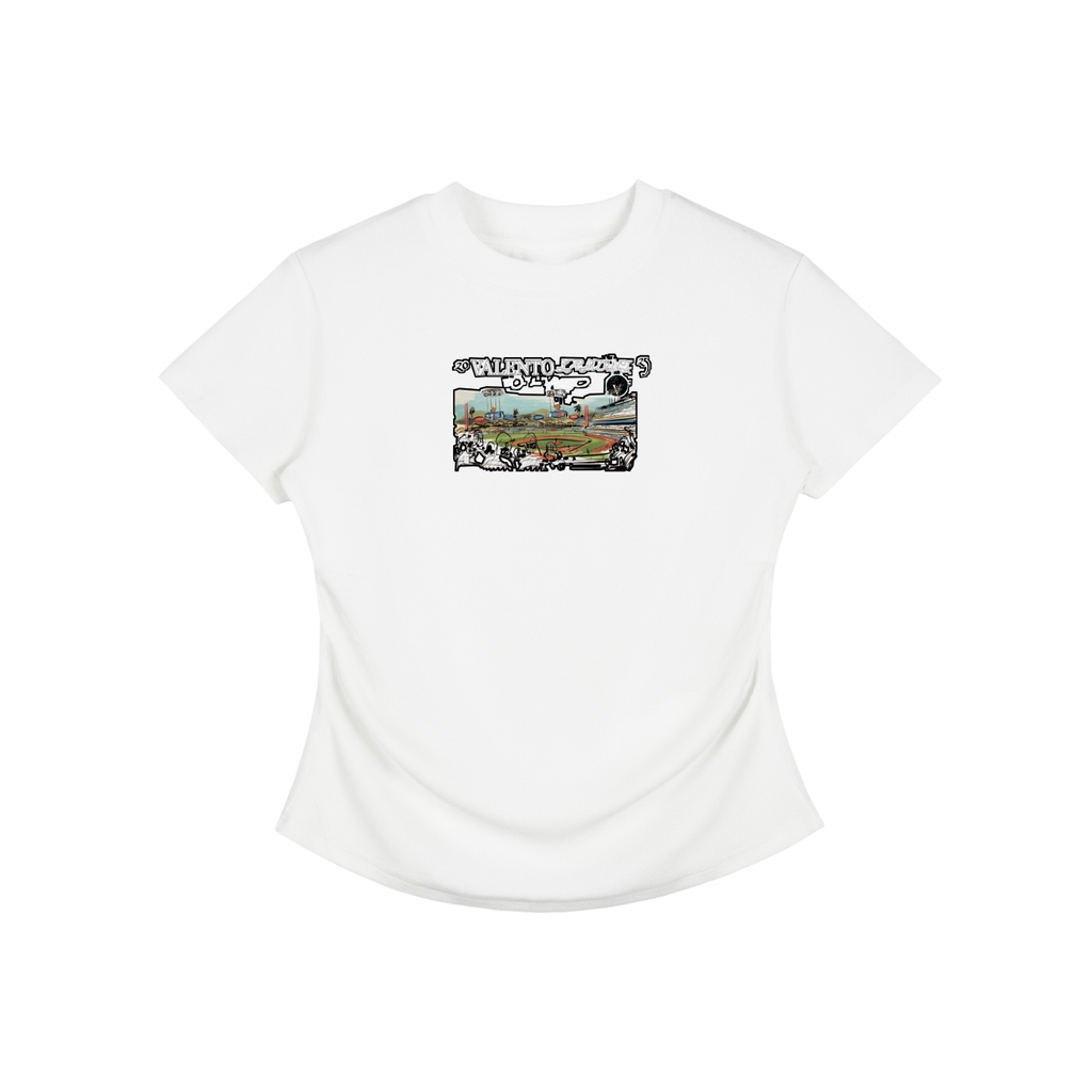 Vintaged-Wash Bodycon Cotton T-Shirt