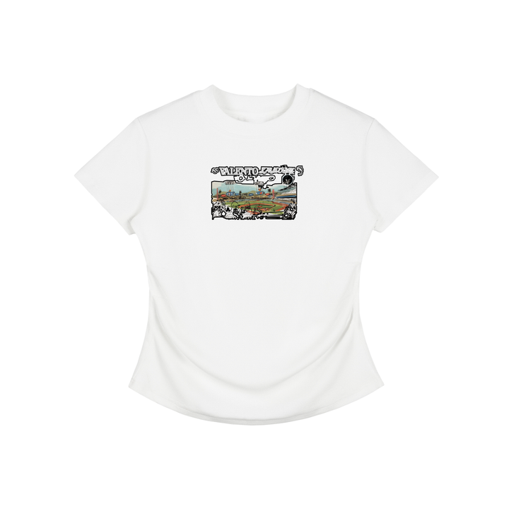 Vintaged-Wash Bodycon Cotton T-Shirt