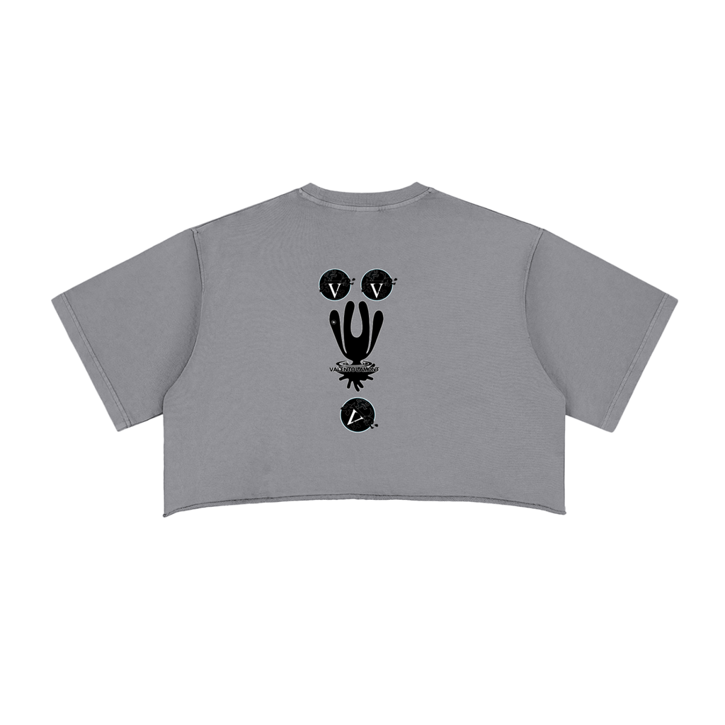 Snow Washed Raw Edge Crop Top