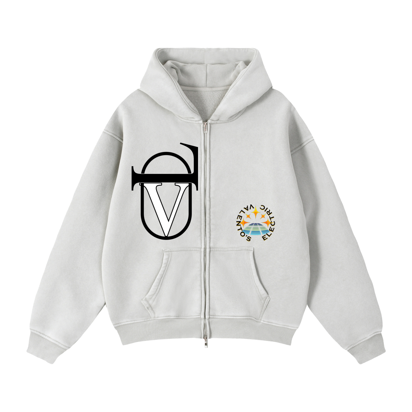 Zip-Through Boxy Fleece Hoodie