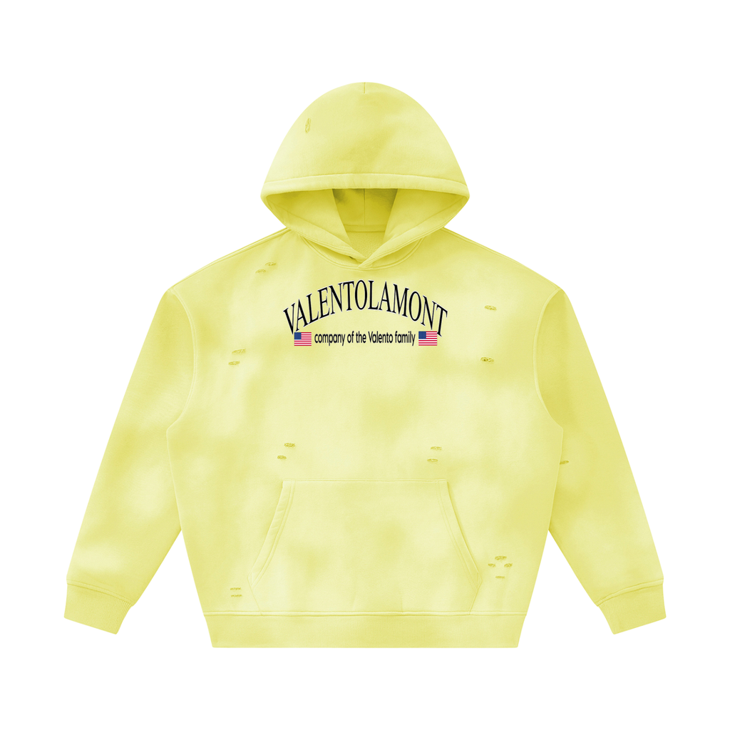 Unisex Sunfade Frayed Fleece Hoodie