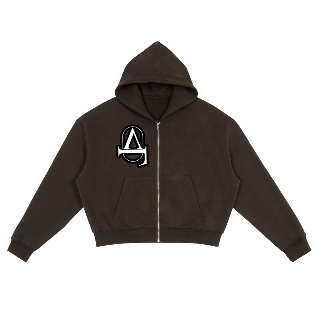 Fleece Zip-Up Boxy Hoodie