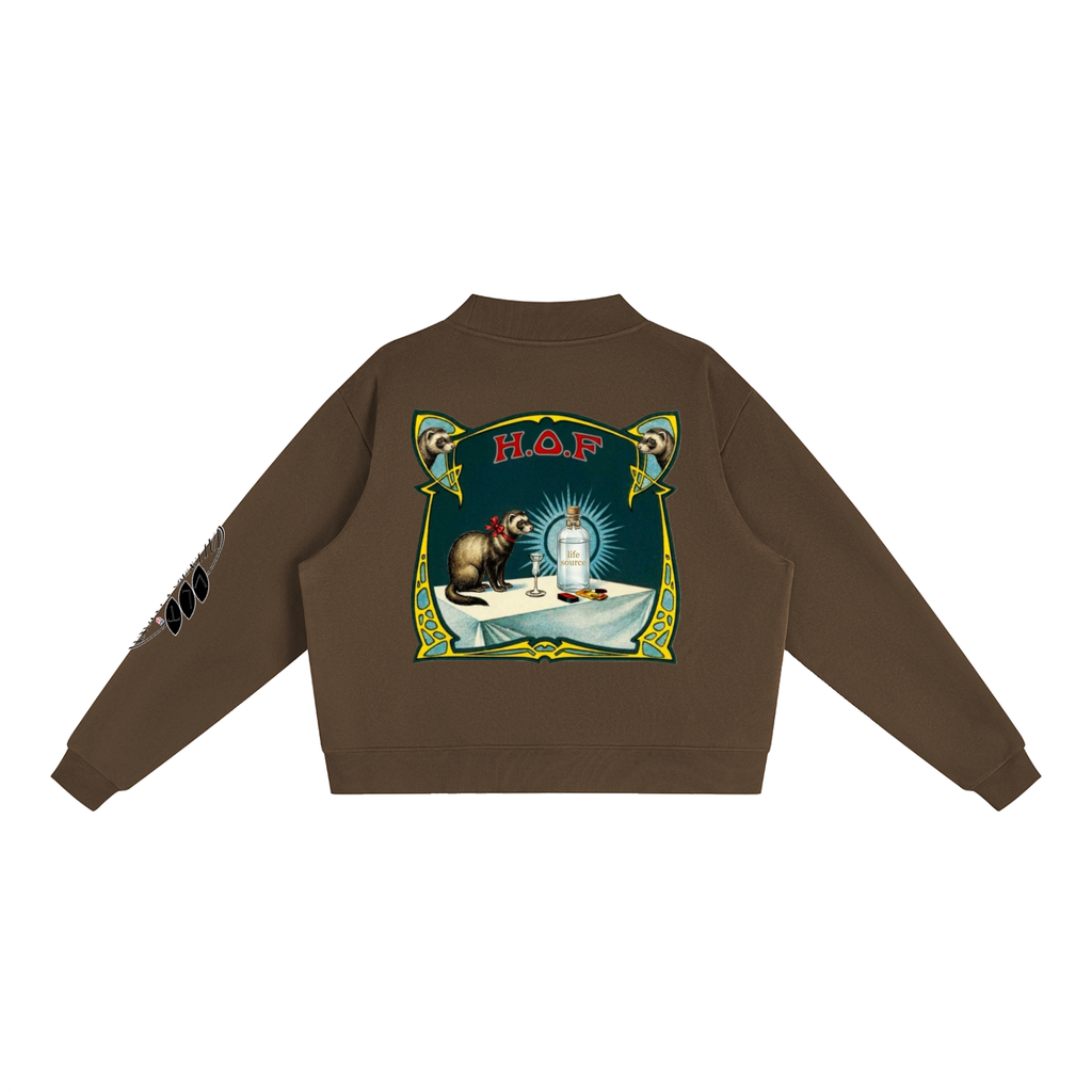 Essential Fleece Mock-Neck Crew Sweatshirt
