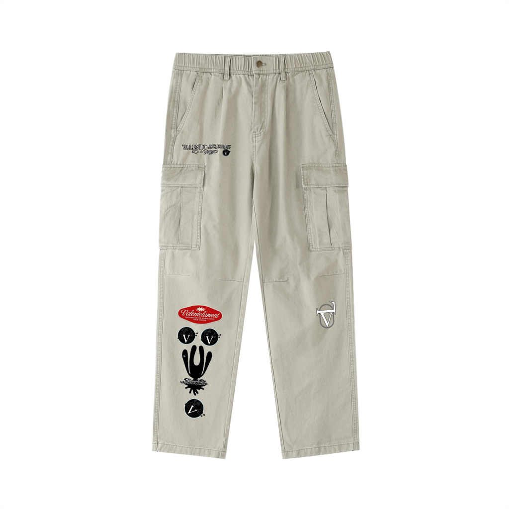 Cotton Elastic-Waist Cargo Pants