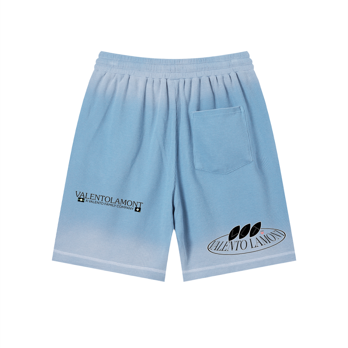 Unisex Sunfade Waffle Raw Hem Shorts