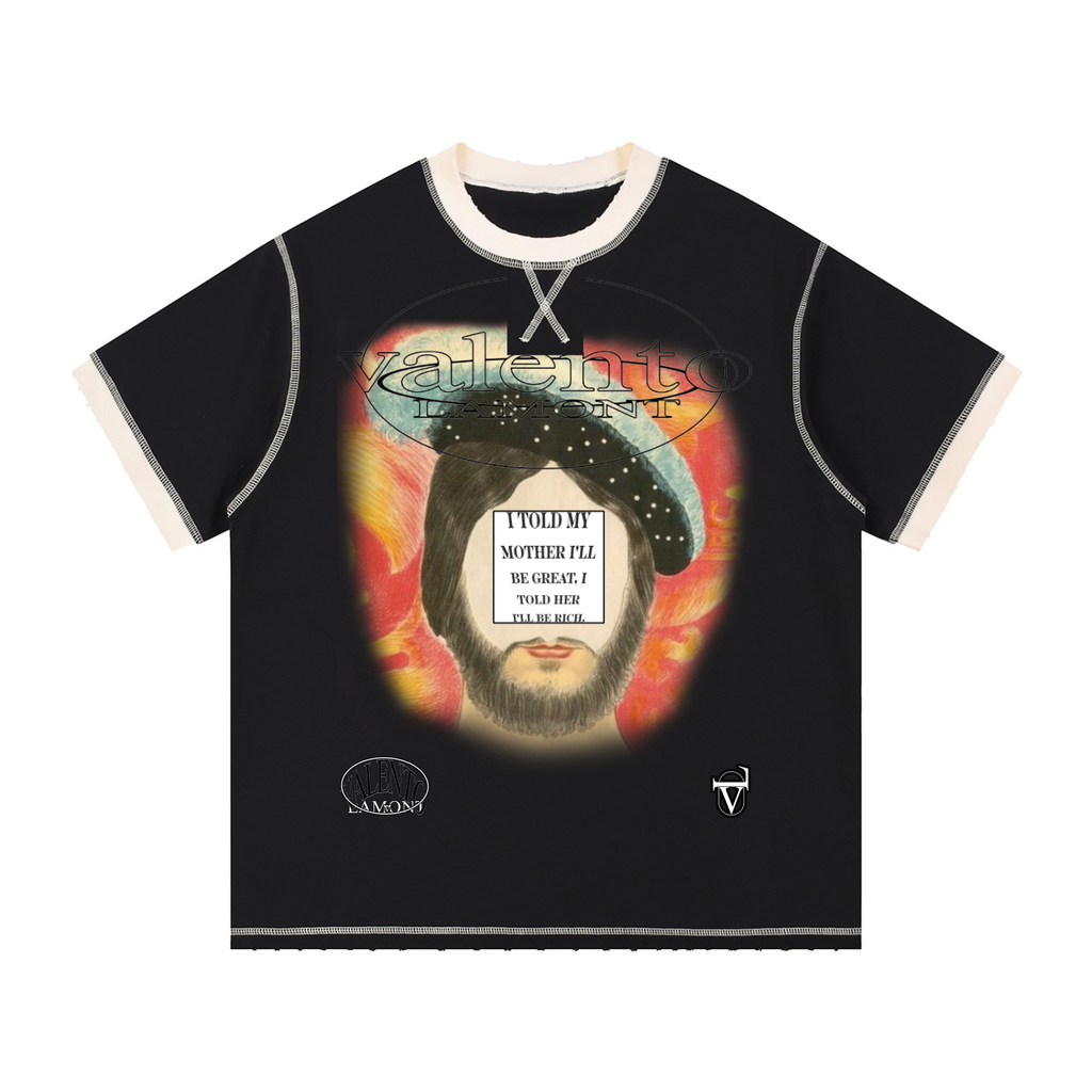 V Contrast-Stitched Ringer T-Shirt