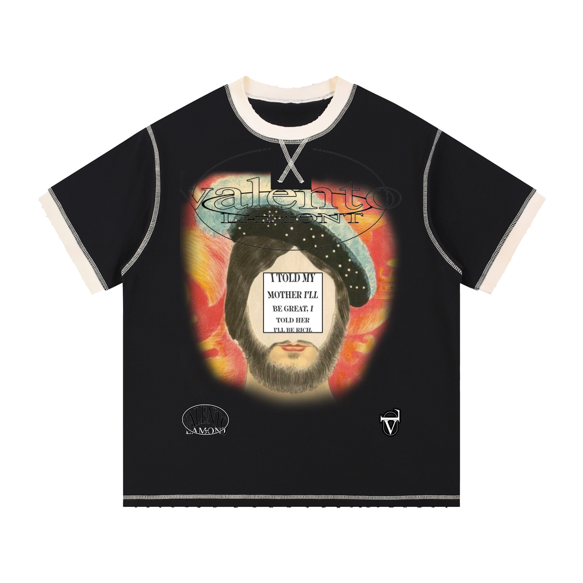 V Contrast-Stitched Ringer T-Shirt
