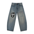 Men's Distressed Barrel Leg Jeans