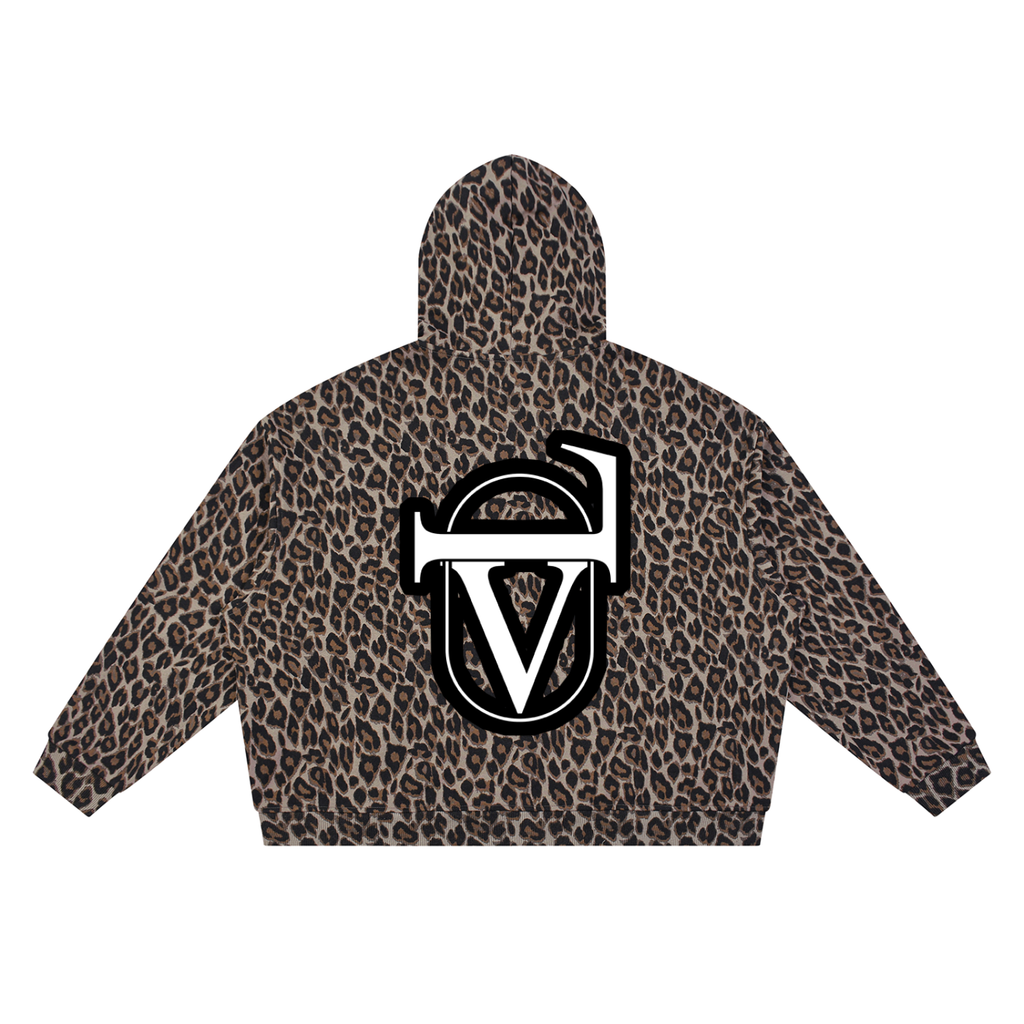 Unisex Leopard Full Zip Hoodie