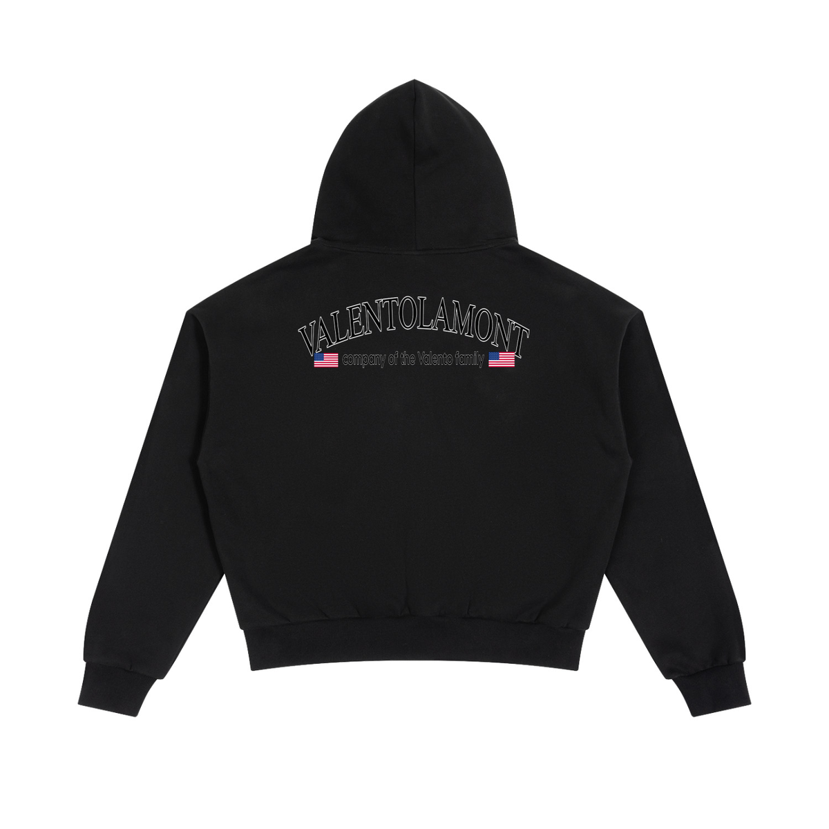 V Boxy Fleece Piping Full Zip Hoodie