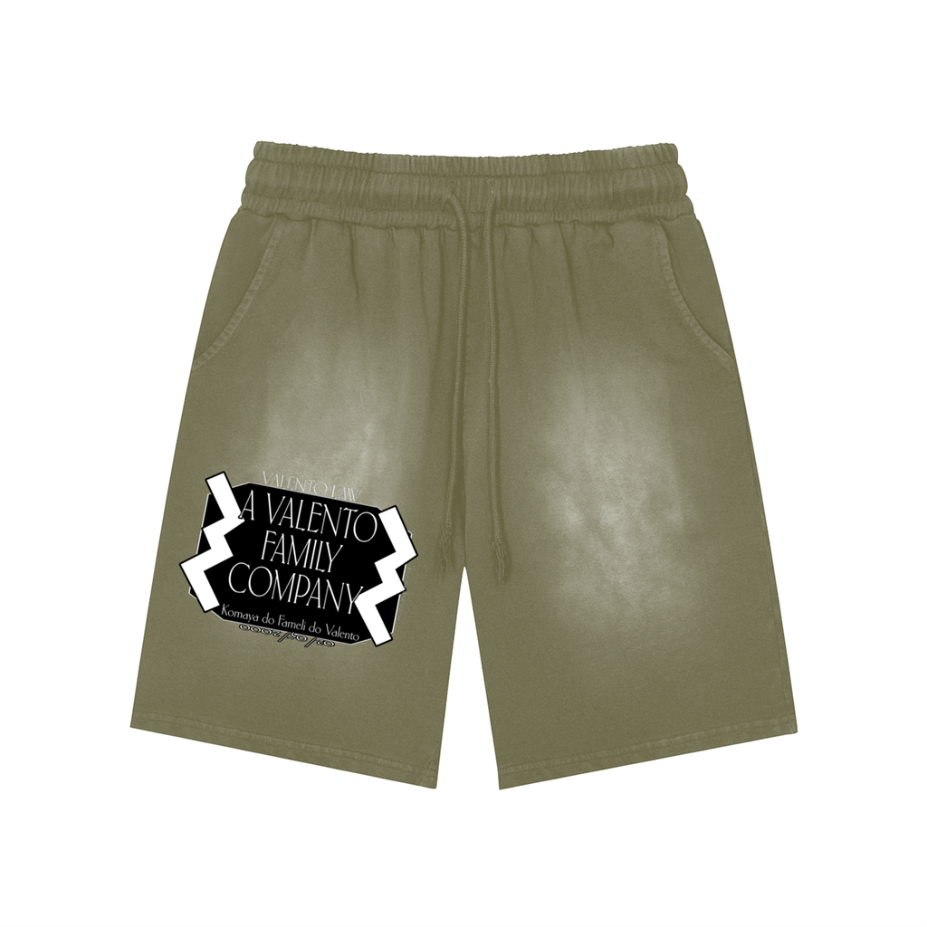 Rectangle Patch Monkey Washed Shorts