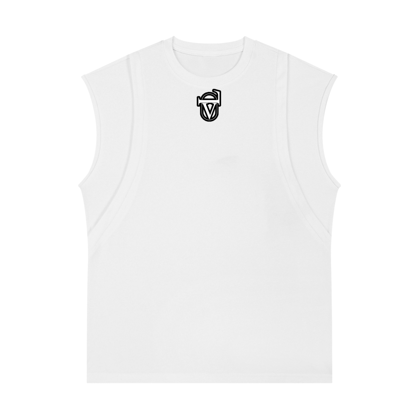 Spliced Panel Sleeveless Muscle T-Shirt