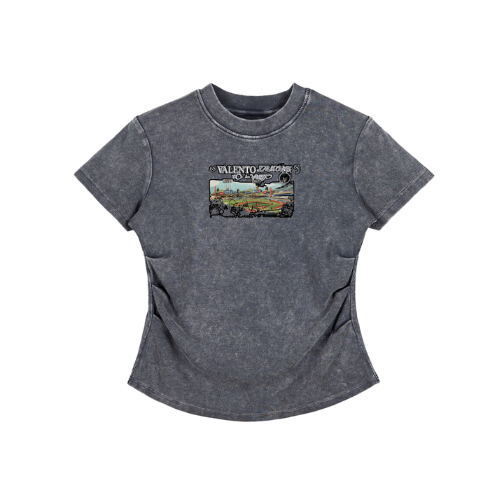 Vintaged-Wash Bodycon Cotton T-Shirt