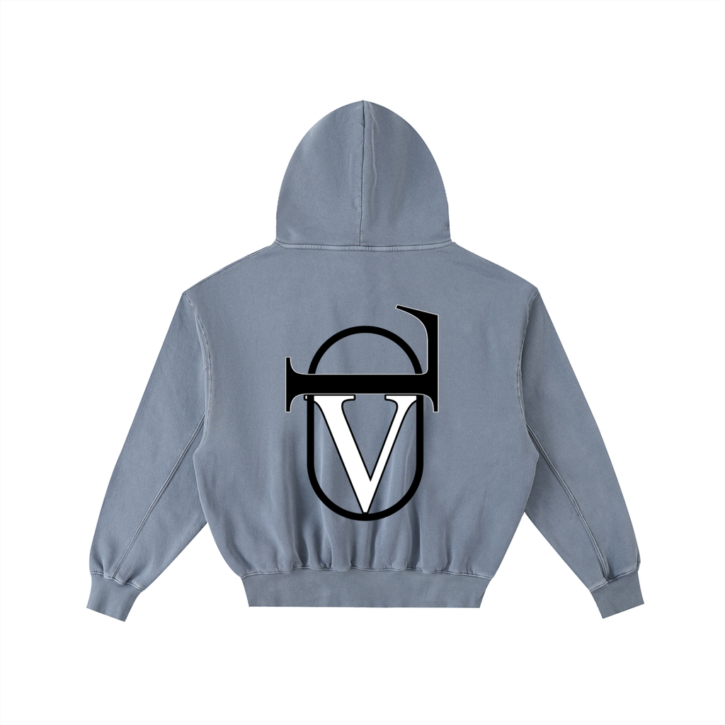 Frayed Enzyme Washed Fleece Hoodie
