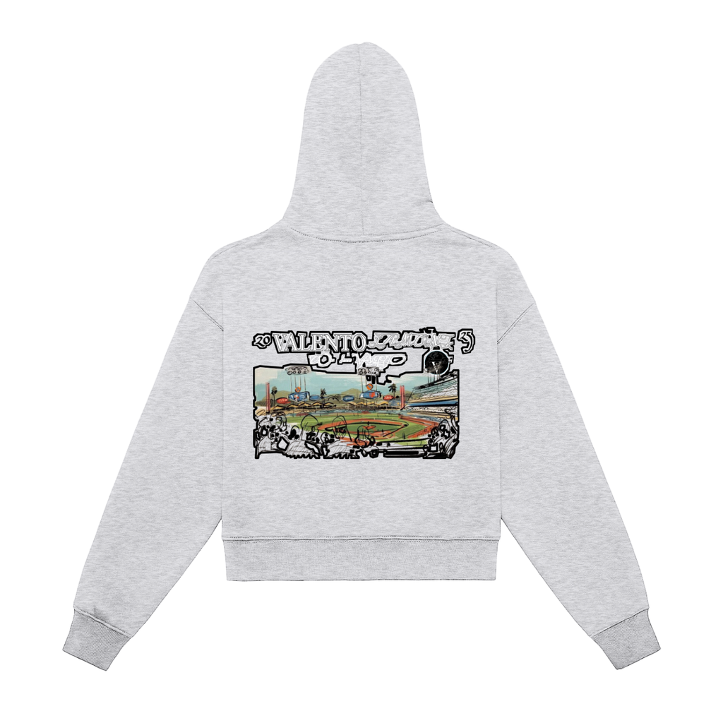 Fleeced Zip-Up Cropped Hoodie