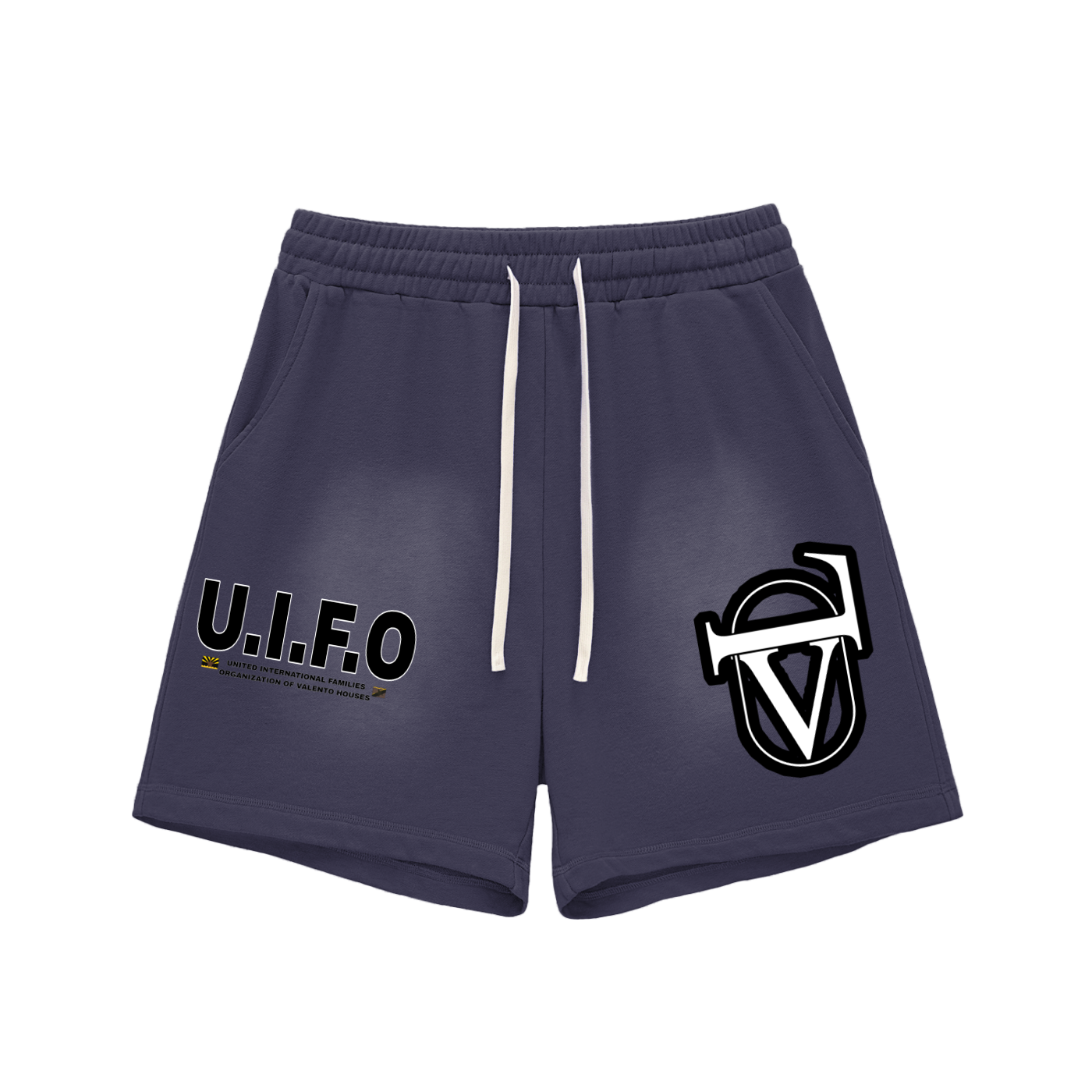Sun Fade Raw Edge Cotton Shorts