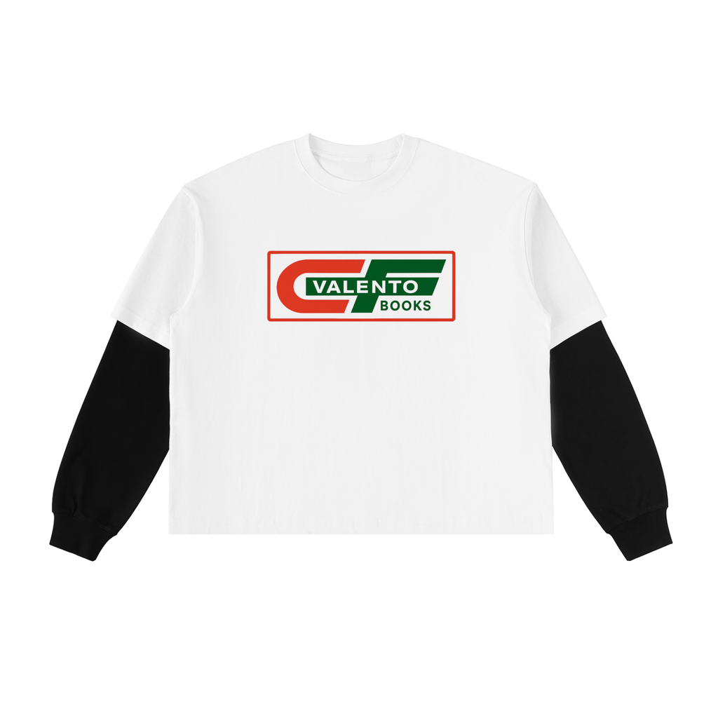Layered Contrast Sleeve Cotton T-Shirt