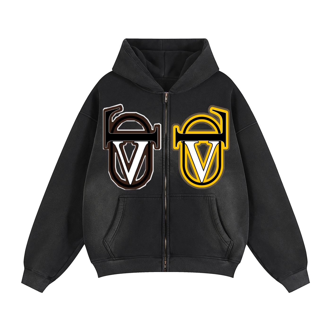 Sunfade Two-way Zipper Boxy Fleece Hoodie