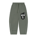 Unisex Piping Fleece Barrel Leg Sweatpants