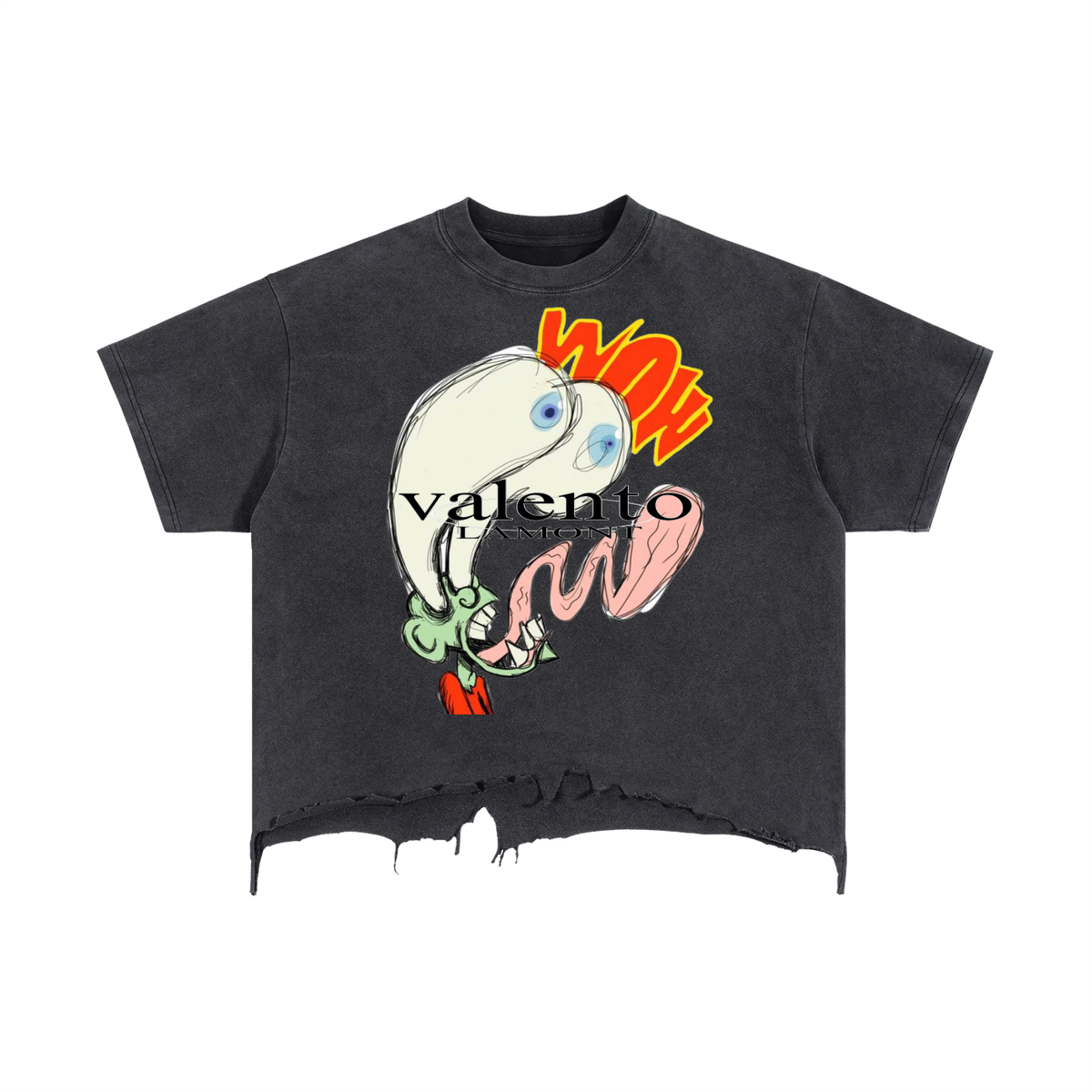 Vintage Wash Boxy Distressed Hem T-Shirt