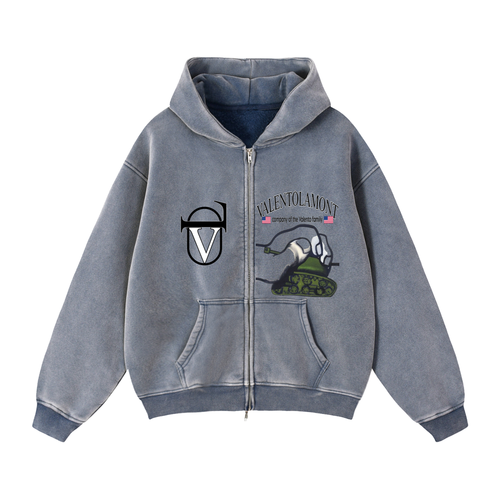 Zip-Through Boxy Fleece Hoodie