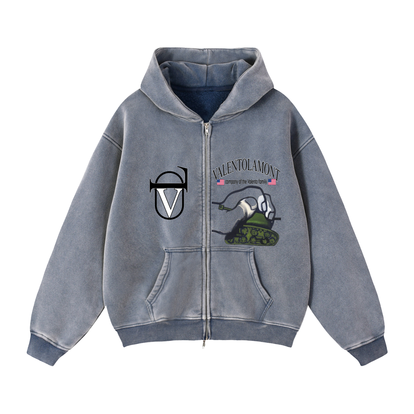 Zip-Through Boxy Fleece Hoodie