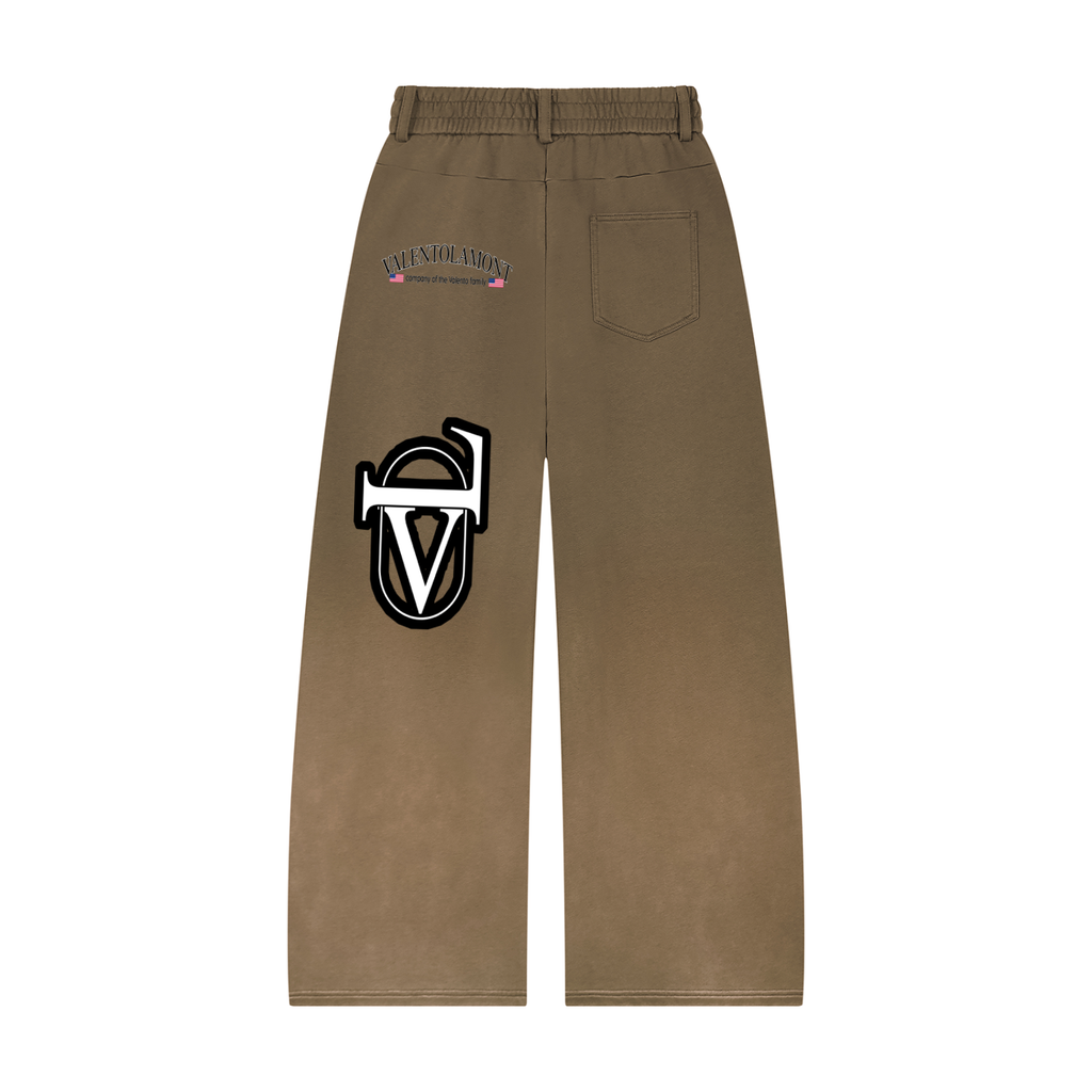 Unisex Sunfade Paneled Barrel Leg Sweatpants