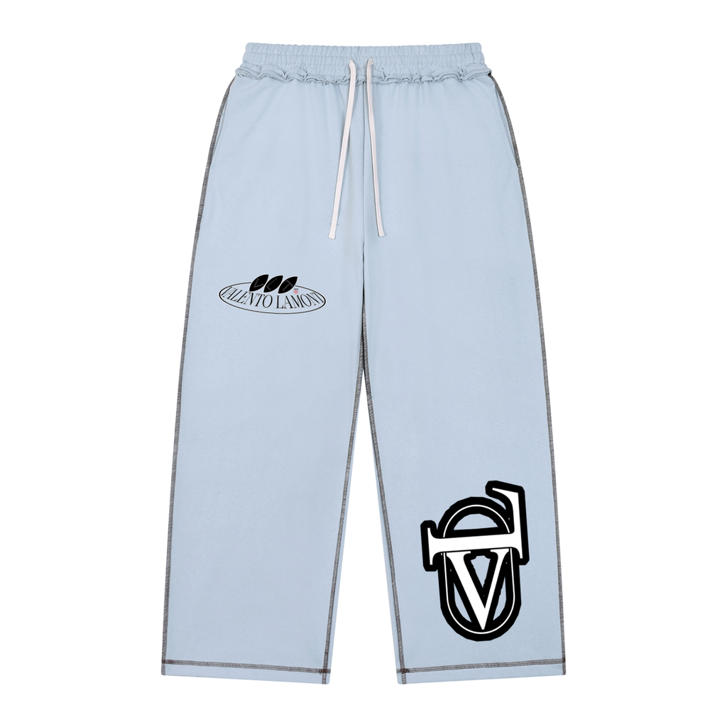 V Raw Edge Topstitch Sweatpants