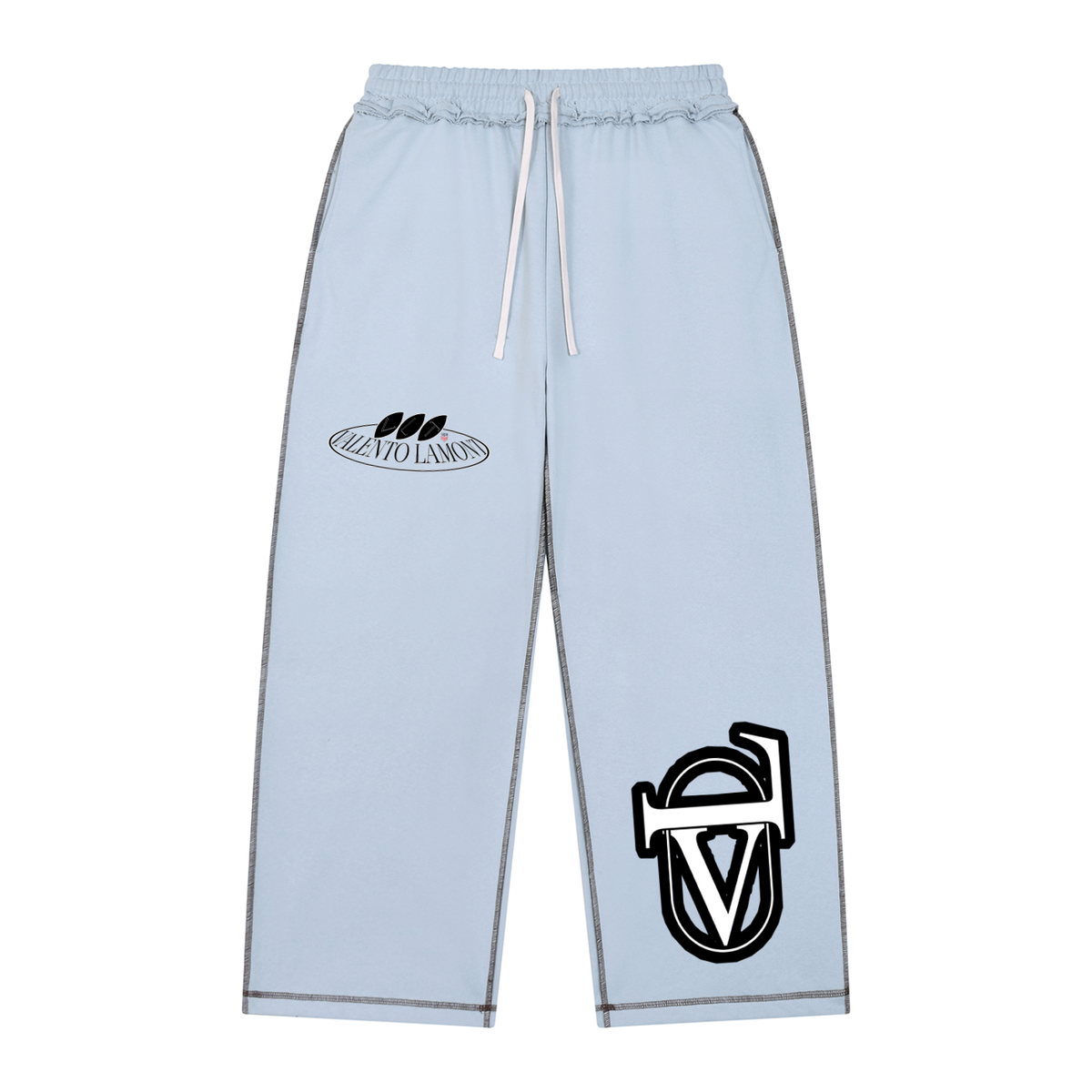 V Raw Edge Topstitch Sweatpants