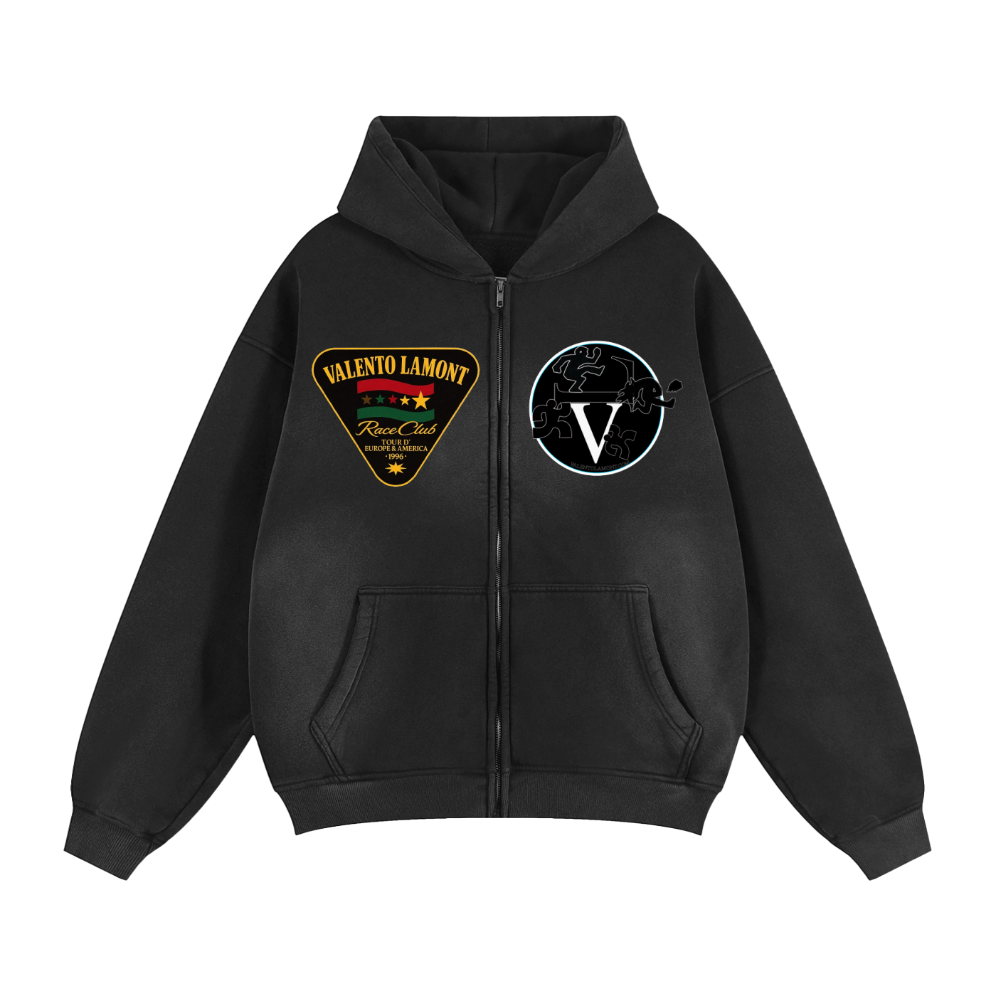 Sunfade Two-way Zipper Boxy Fleece Hoodie