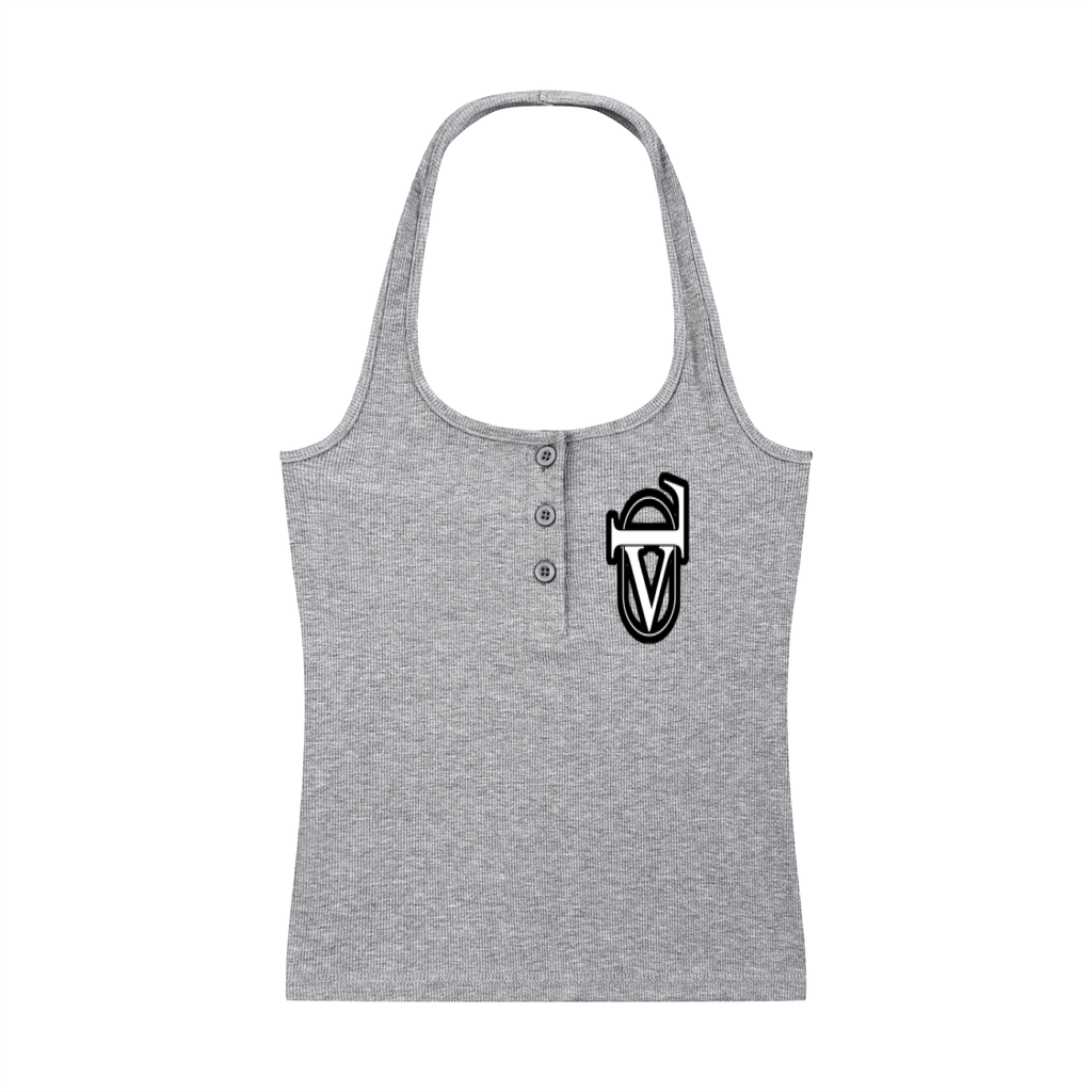 Women's Ribbed Henley Tank Top
