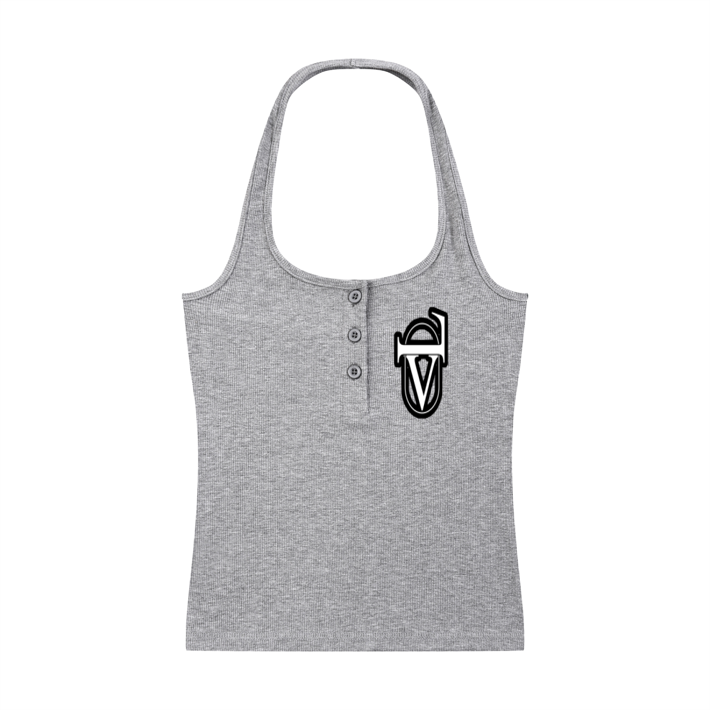 Women's Ribbed Henley Tank Top