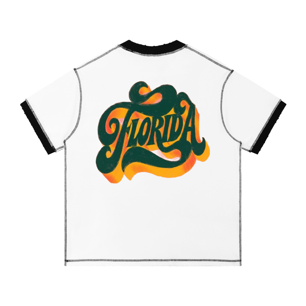 V FLORIDA Contrast-Stitched Ringer T-Shirt