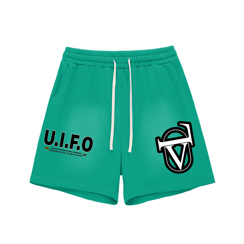 Sun Fade Raw Edge Cotton Shorts