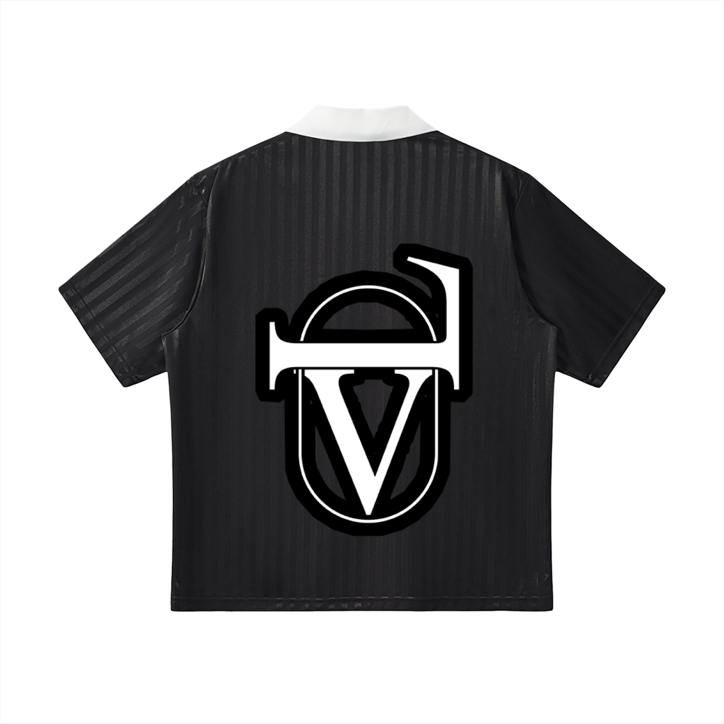 Contrast Collar Striped Soccer Jersey