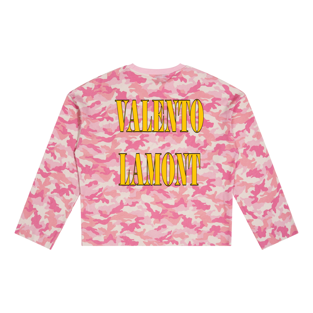 V Camo Waffle Raw Edge T-Shirt
