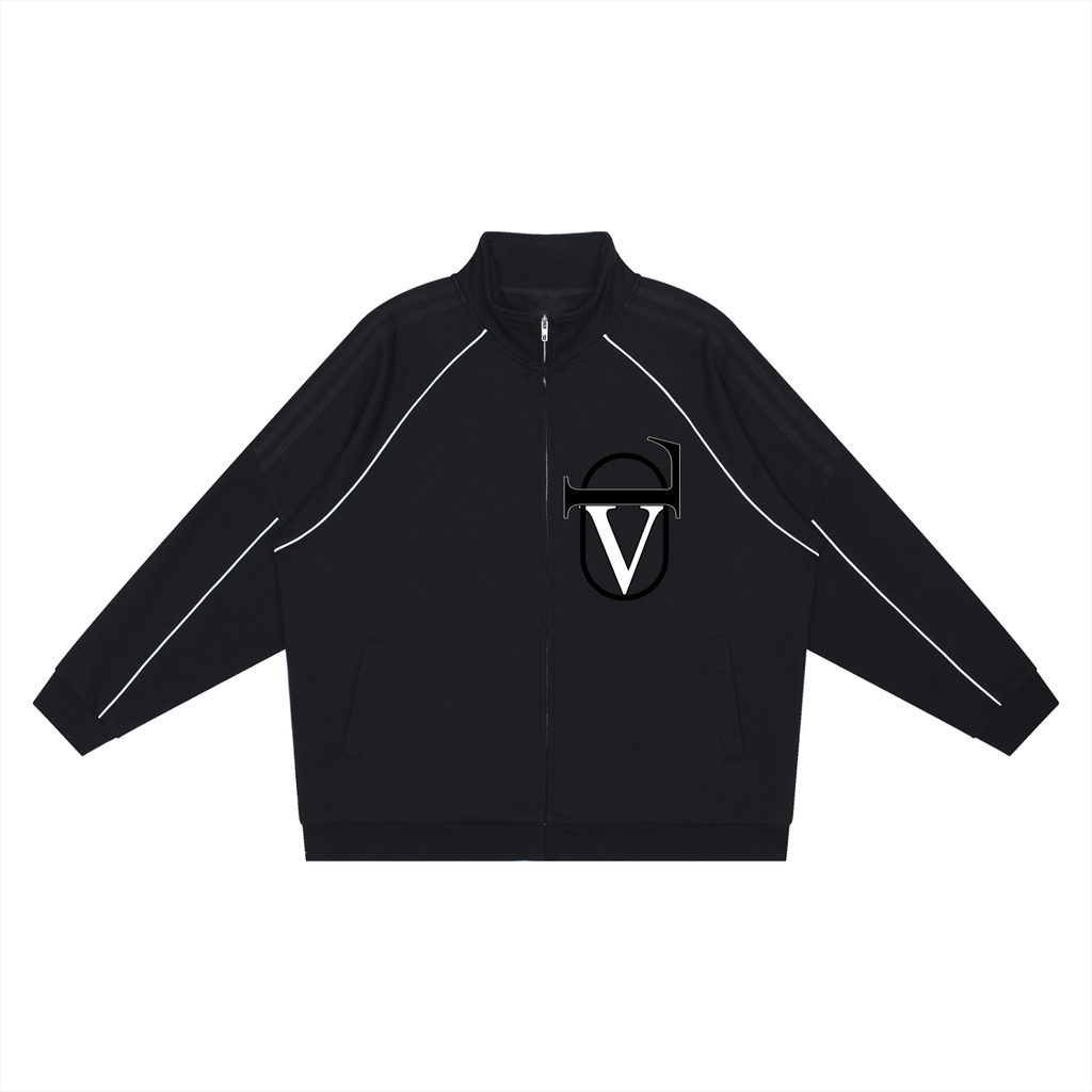 Reflection Striped Raglan Sleeve  Jacket