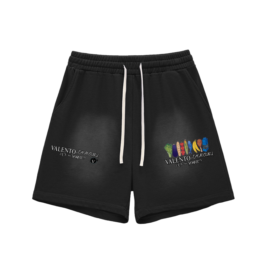 Sun Fade Raw Edge Cotton Shorts