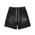 Sun Fade Raw Edge Cotton Shorts