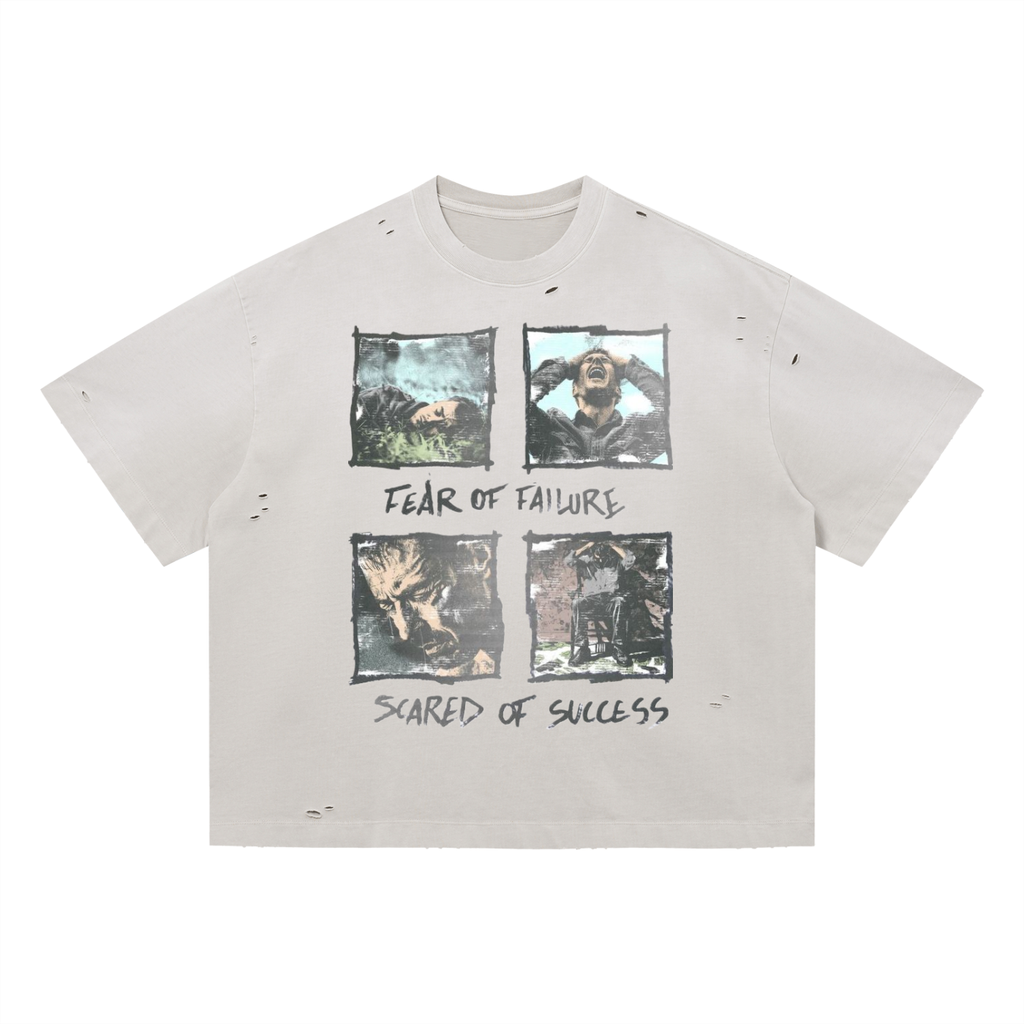 Vintage Washed Distressed Boxy Oversized T-Shirt