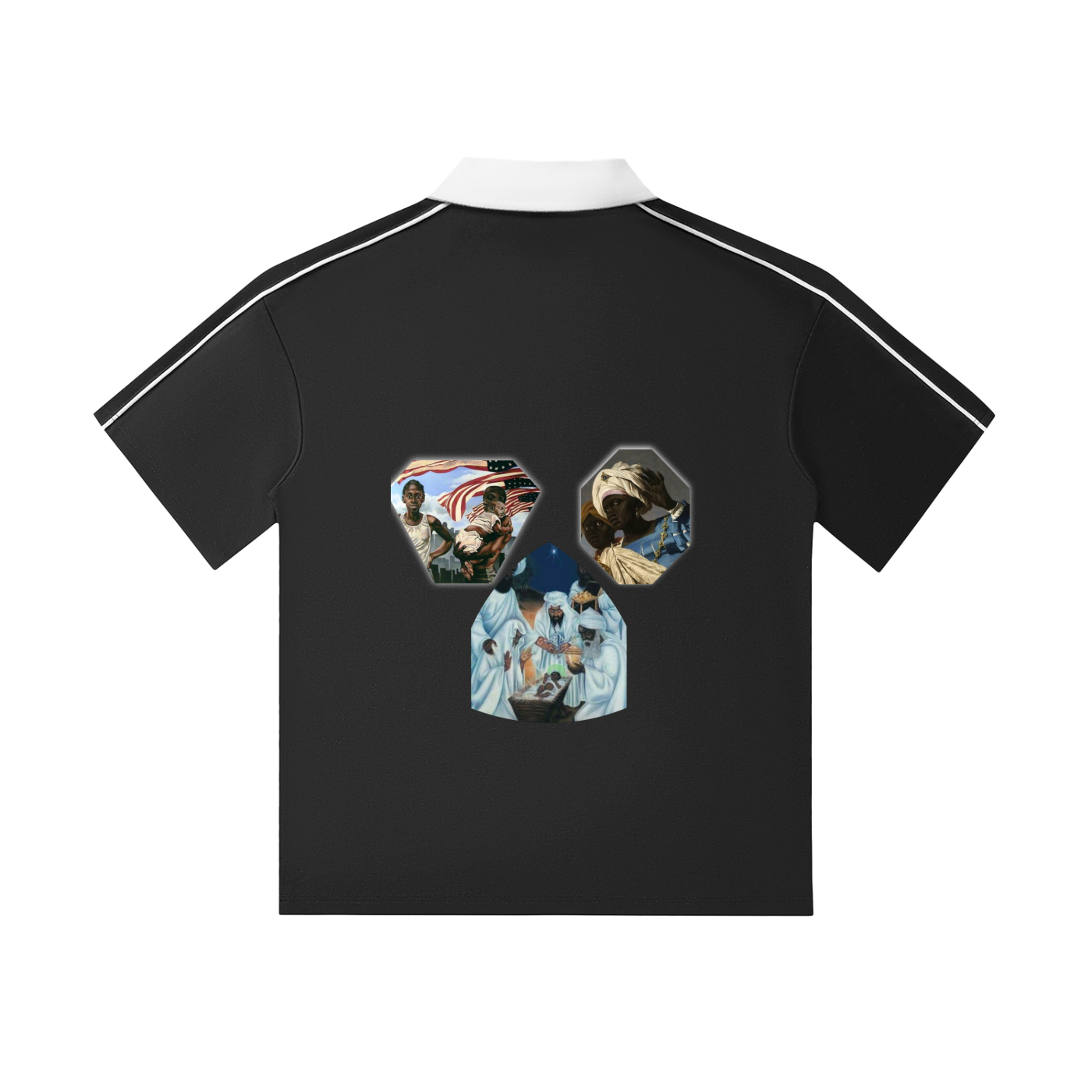 Contrast Collar Short-Sleeve Polo Shirt