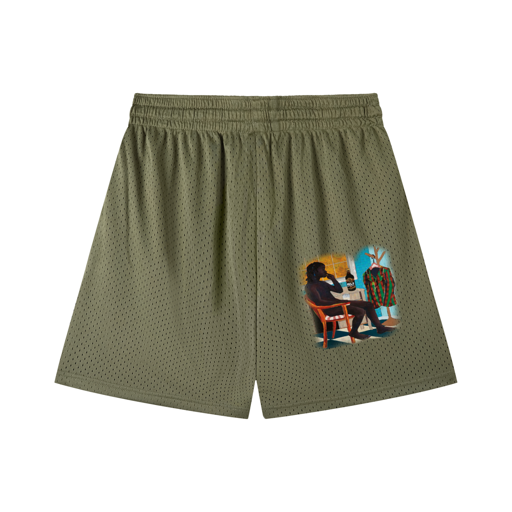 Mesh Drawstring Shorts