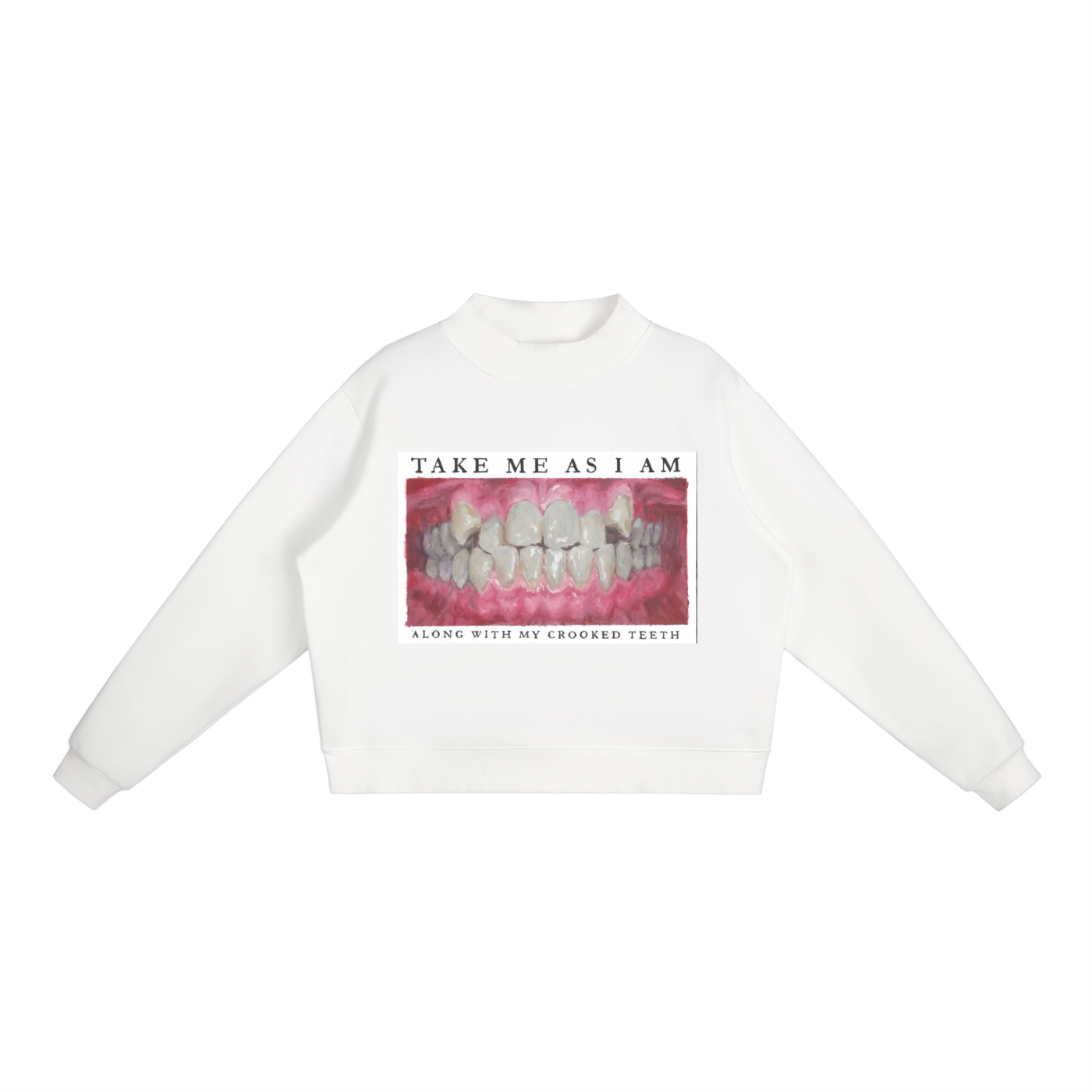 Essential Fleece Mock-Neck Crew Sweatshirt