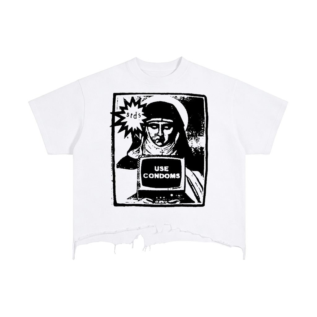 Vintage Wash Boxy Distressed Hem T-Shirt