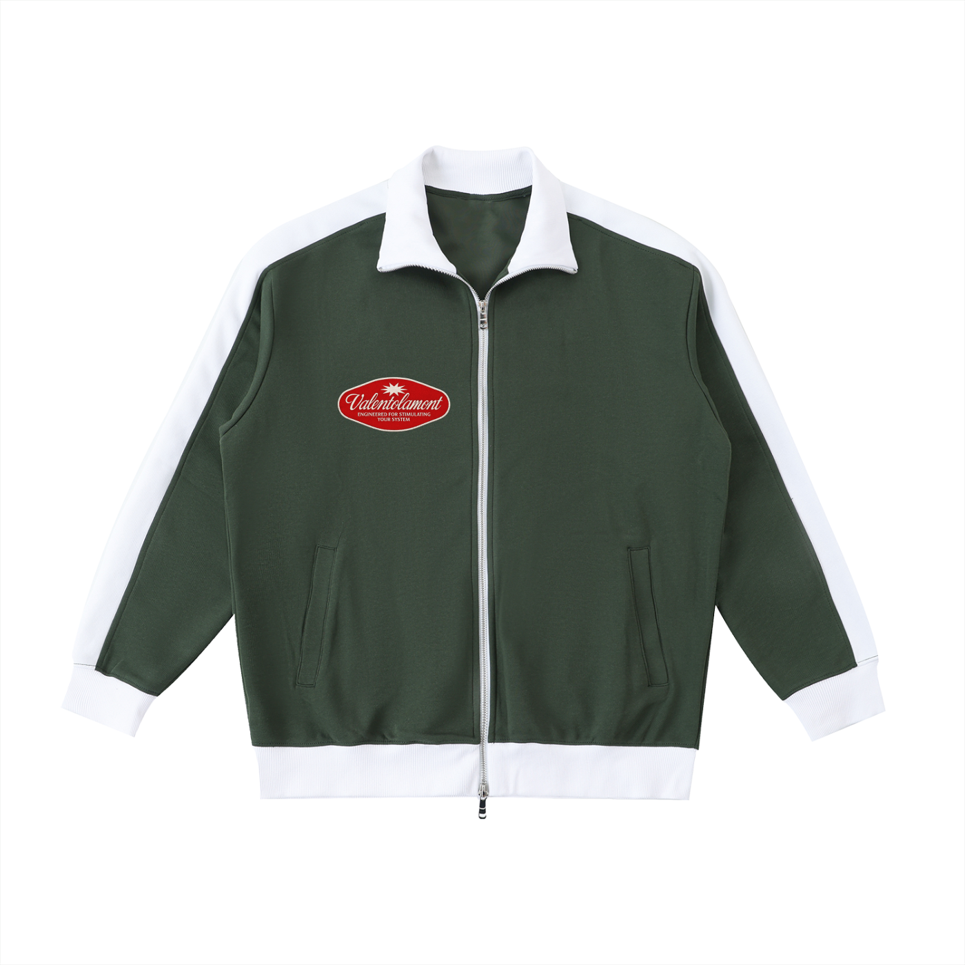 Contrast Trim Stand Collar Jacket