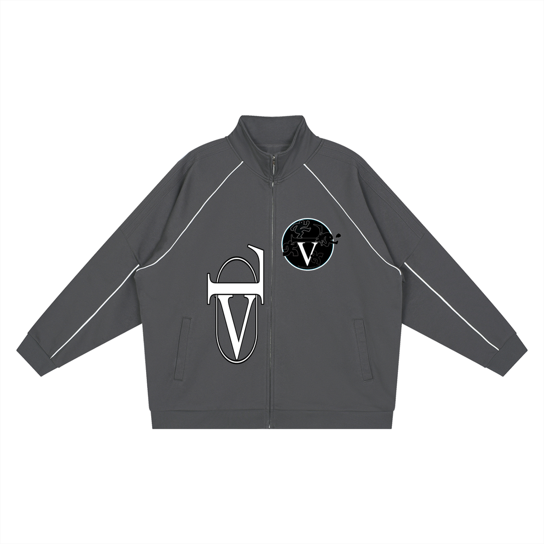 Reflection Striped Raglan Sleeve  Jacket