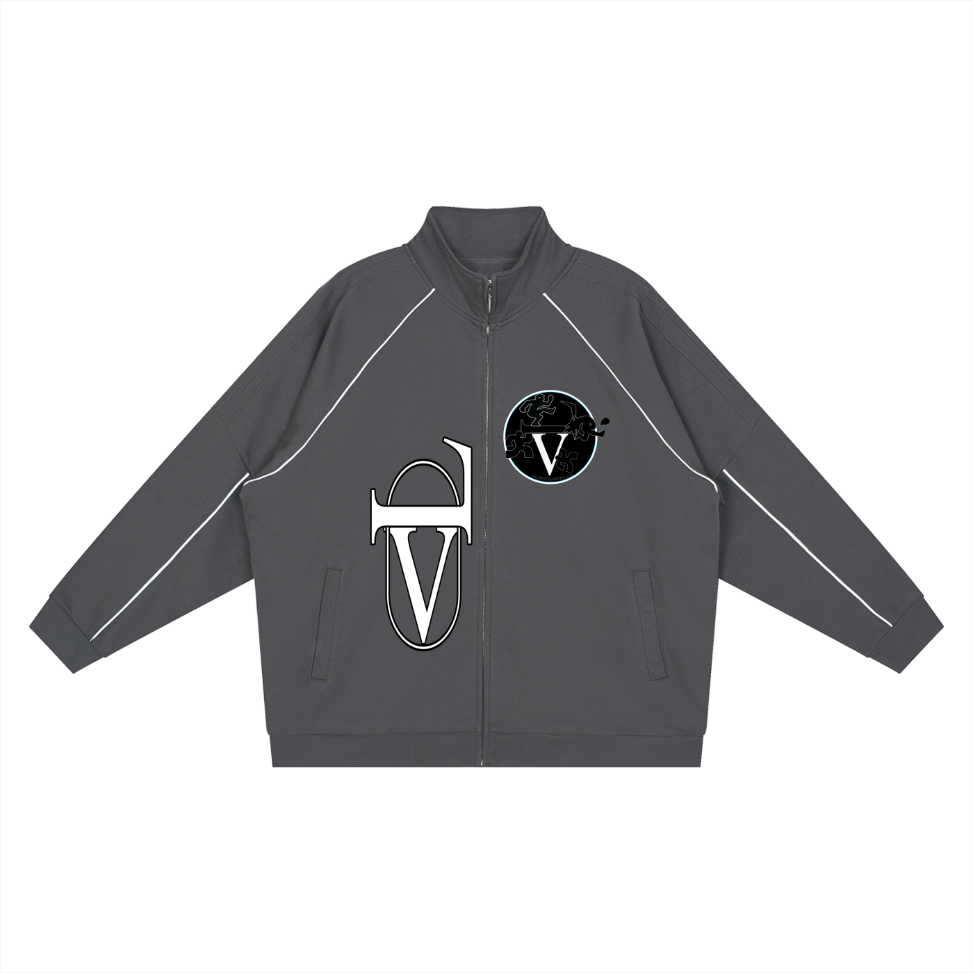 Reflection Striped Raglan Sleeve  Jacket